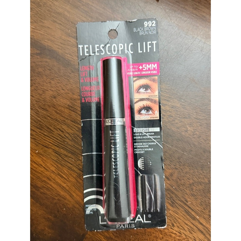 L'Oreal Paris Telescopic Lift‎ Mascara 992 Black Brown - NEW